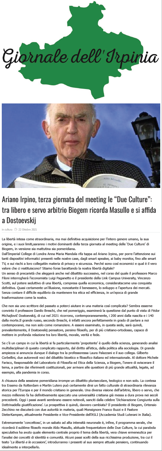 Biogem ricorda Masullo